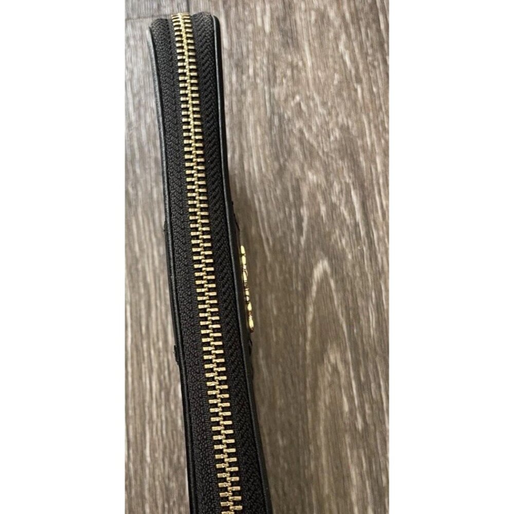 Coach Long Zip Around Wallet In Signature Canvas Brown Black Gold Tone Hardware - Picture 16 of 16